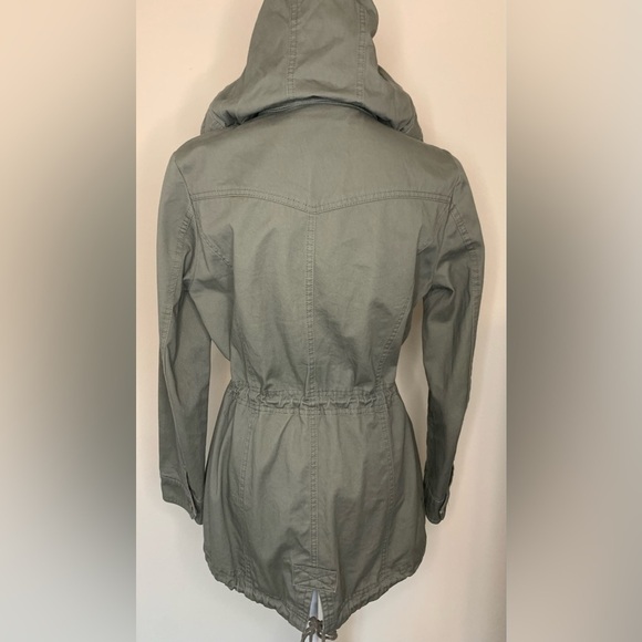 Style & Co Women Hooded Khaki  Green Anorak Jacket Size Small 100% cotton - Picture 3 of 6